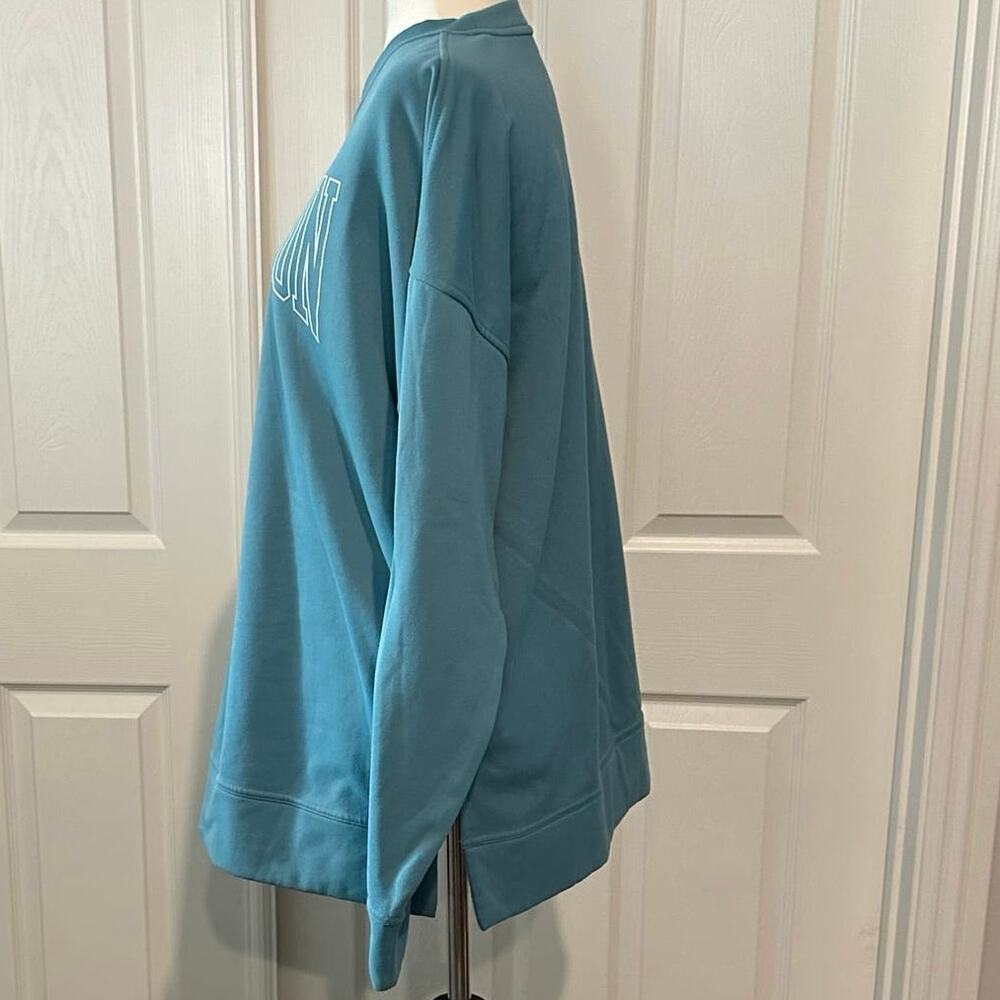 Champion Womens Medium Sweatshirt Teal Game Day Oversized‎ Pullover Triple Logo - Picture 2 of 8